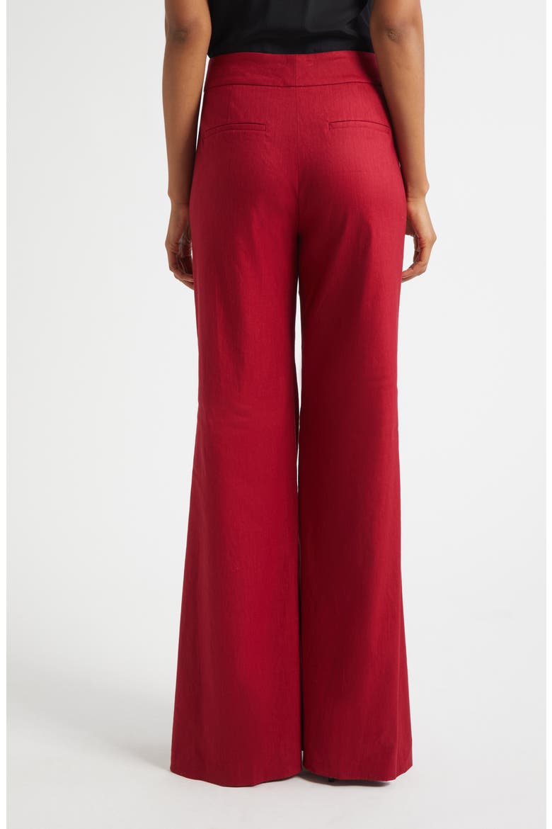Dylan High Waist Wide Leg Linen Blend Pants, Alternate, color, DARK CHERRY