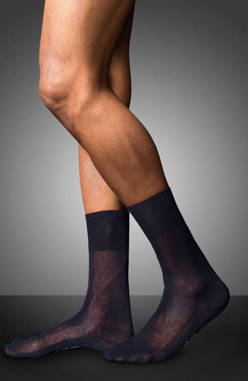 Shop Falke No. 9 Cotton Blend Socks In Dark Navy