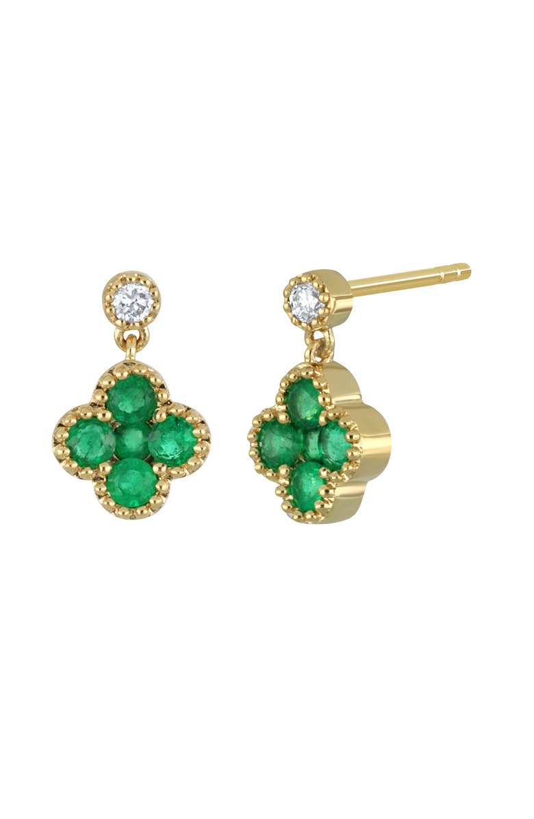 Bony Levy El Mar Drop Earrings, Main, color, 18K Yellow Gold Emerald