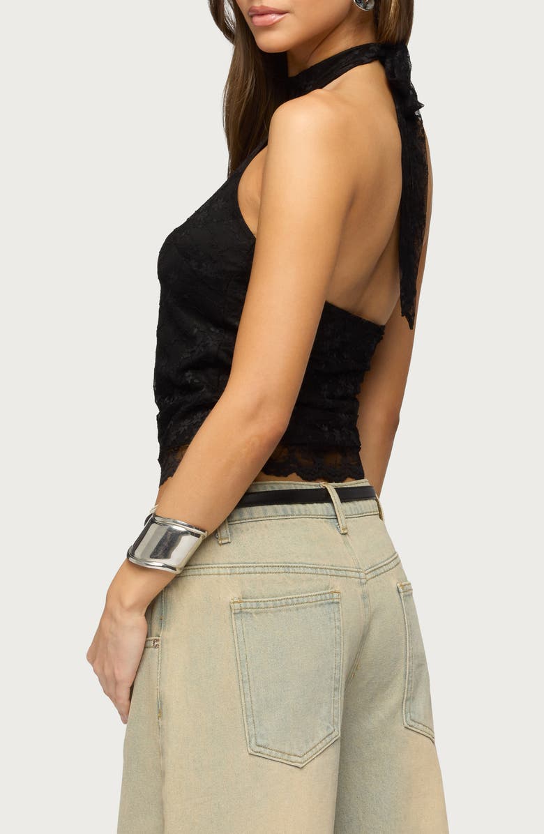 EDIKTED Perrie Lace Halter Top, Alternate, color, 