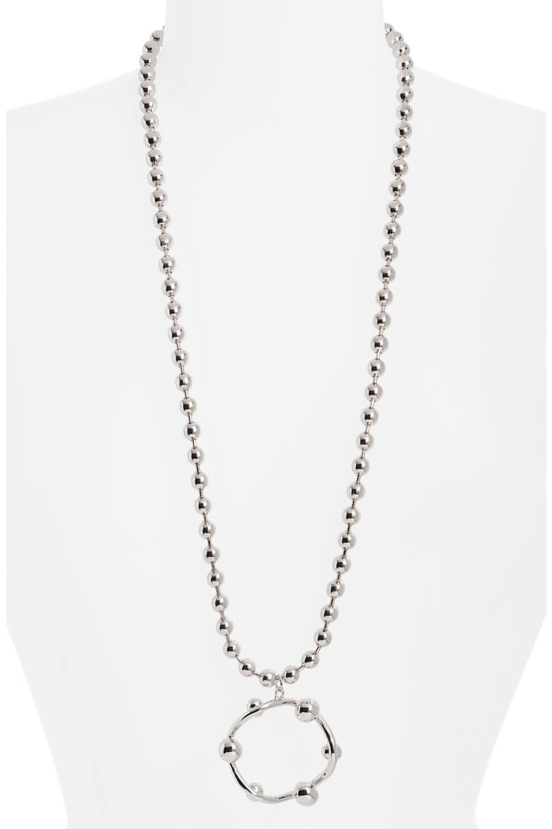 Long Ball Chain Necklace, Alternate, color, SILVER
