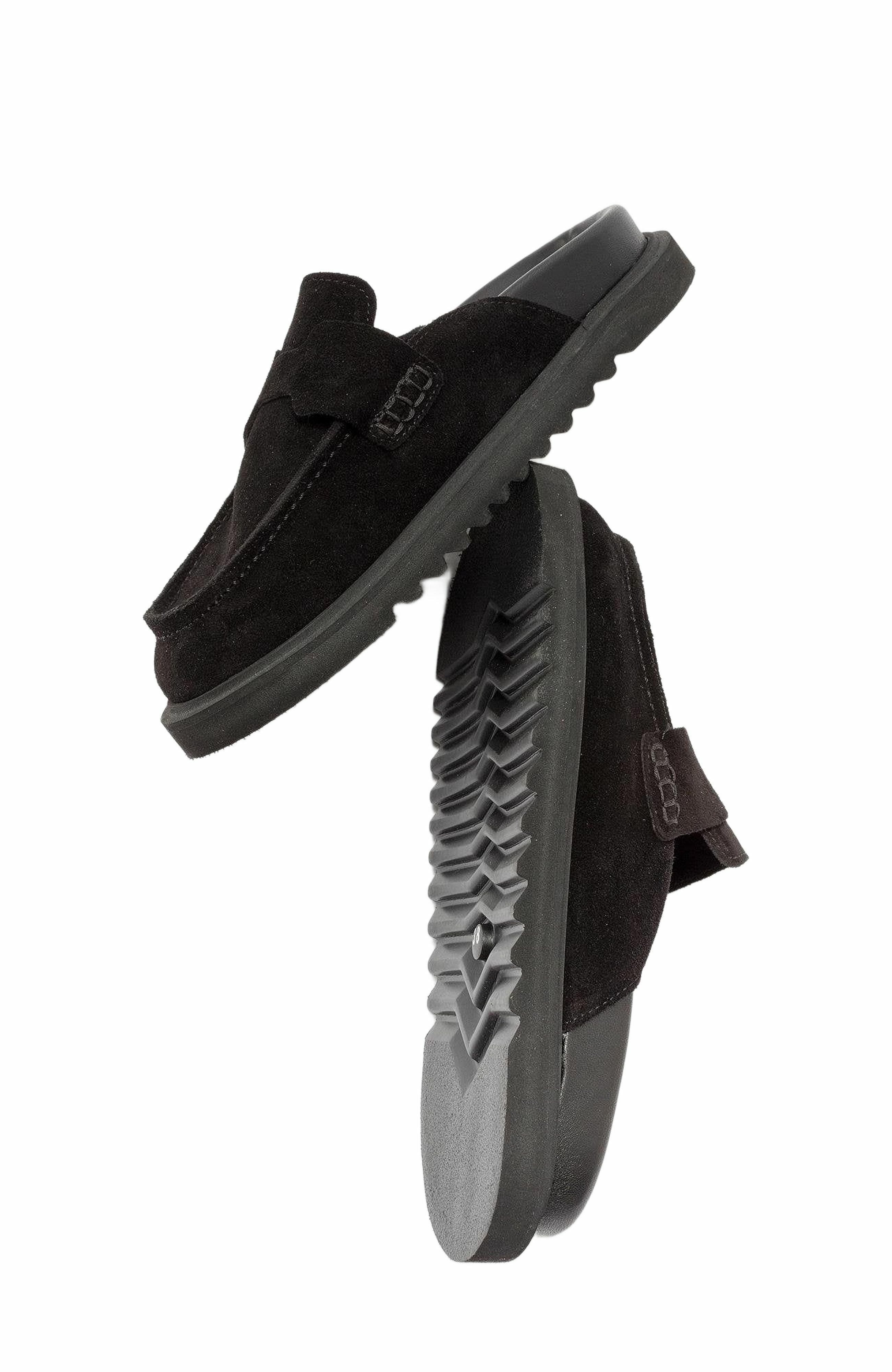 Forever & Always Shoes Laven Suede Leather Clogs, Alternate, color, Black Suede Leather