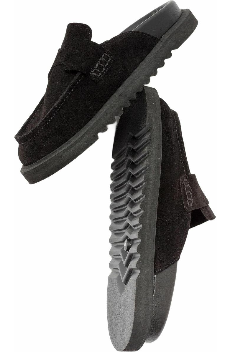 Forever & Always Shoes Laven Suede Leather Clogs, Alternate, color, Black Suede Leather