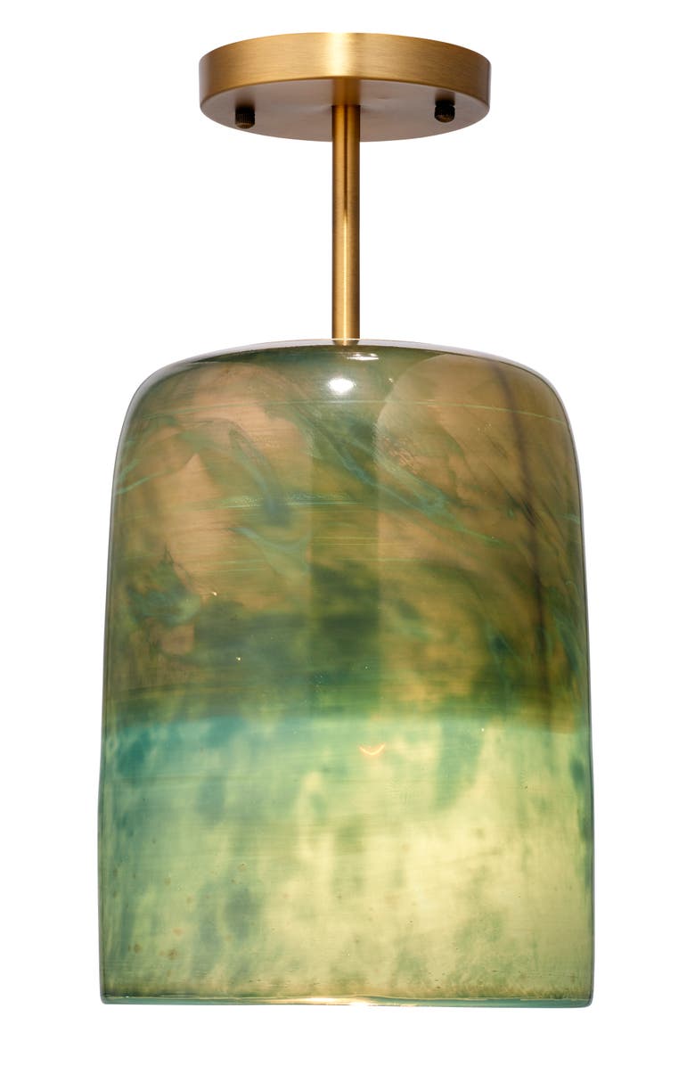 JAMIE YOUNG Vapor Glass Semi-Flush Mount, Aqua, Alternate, color, Aqua Metallic Glass
