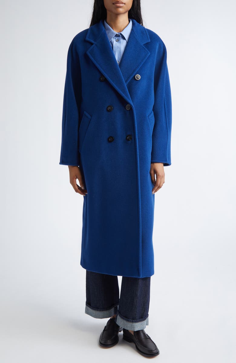 Max Mara Madame Double Breasted Wool & Cashmere Coat, Alternate, color, China Blue