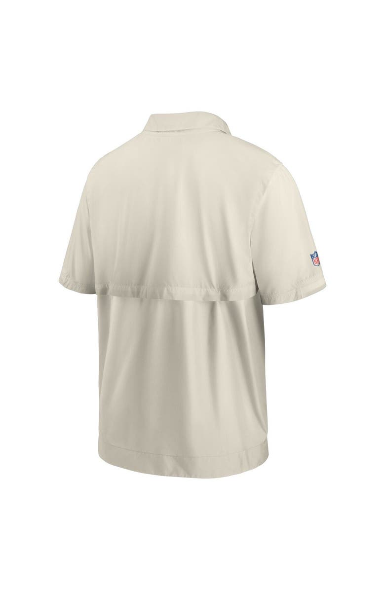 Nike Men's Nike Bone Los Angeles Rams Sideline Coaches Half-Zip Short Sleeve Jacket, Alternate, color, 