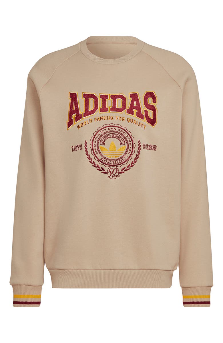 adidas Originals Cotton Blend Crewneck Sweatshirt, Alternate, color, 