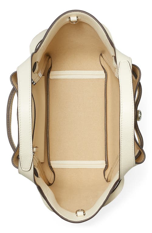Tory Burch Romy Pebble Leather Satchel In Light Cream