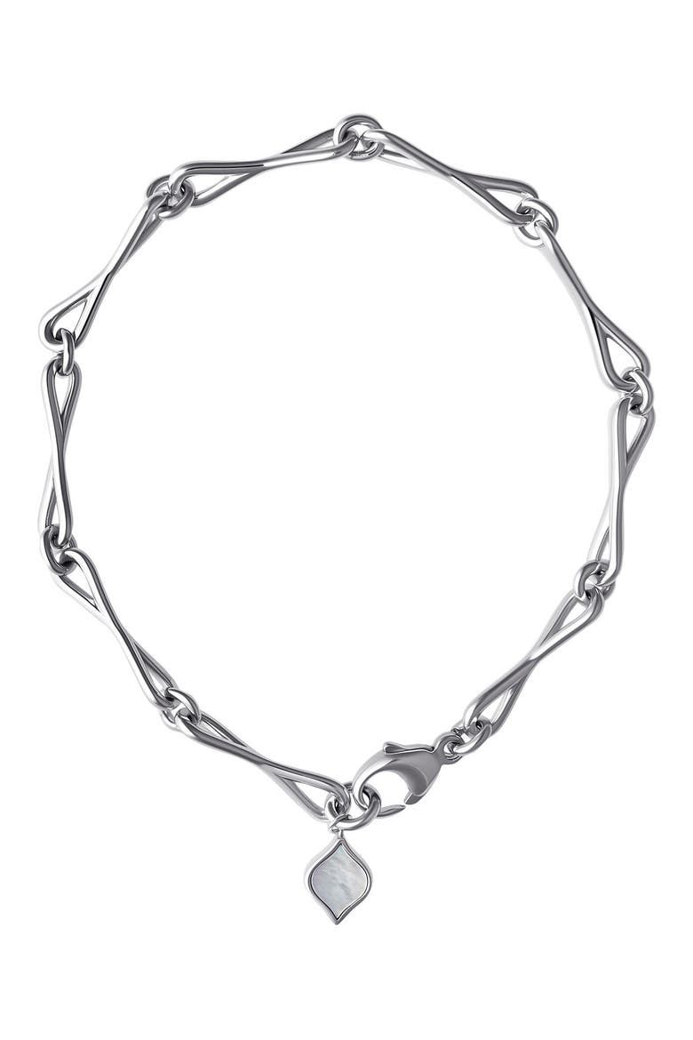 Medium WaterDrop Link Bracelet, Main, color, STERLING SILVER