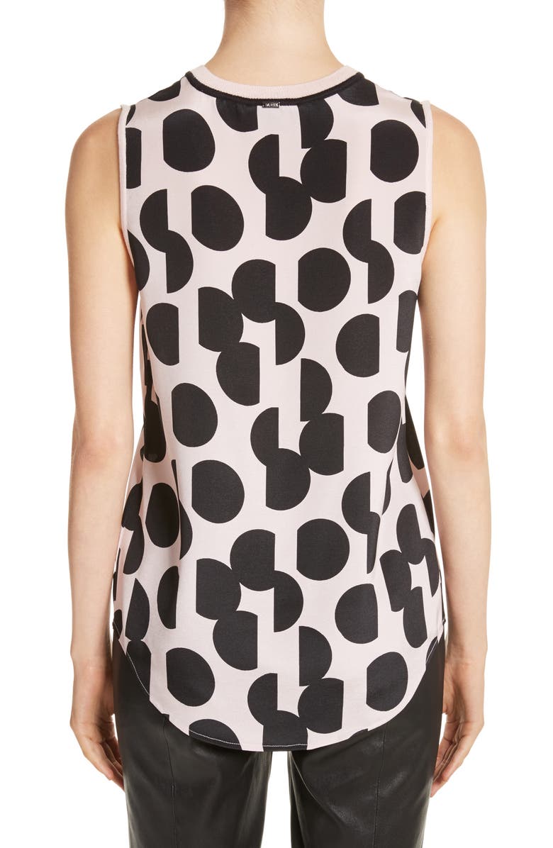 St. John Collection Dot Print Stretch Silk Shell, Alternate, color, 