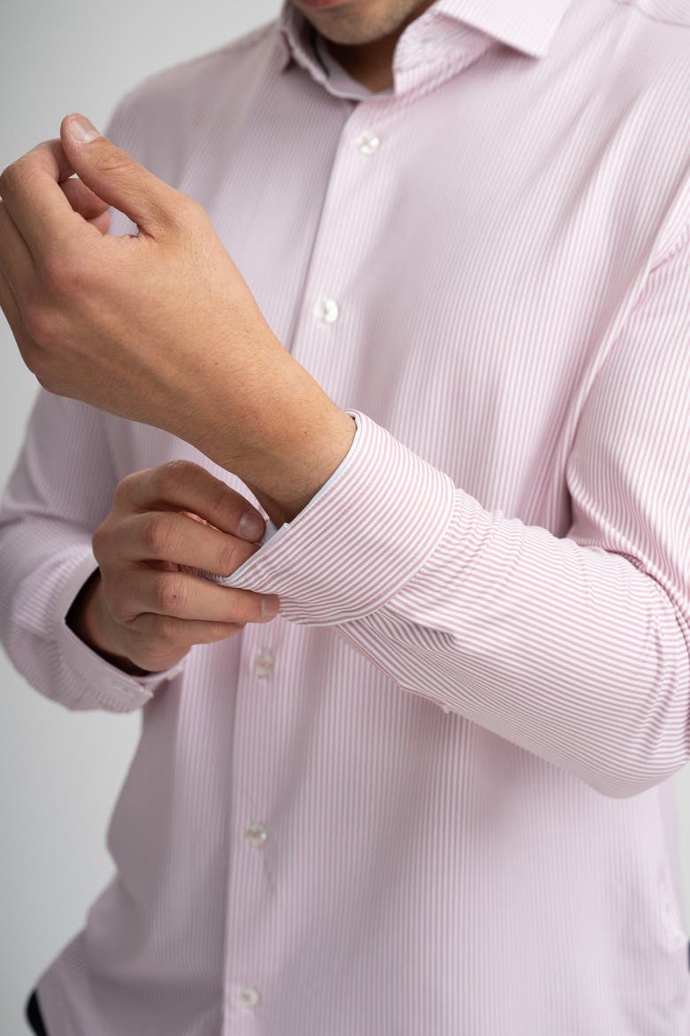 Apex Estate Microstripe LS Shirt, Alternate, color, Dark Pink