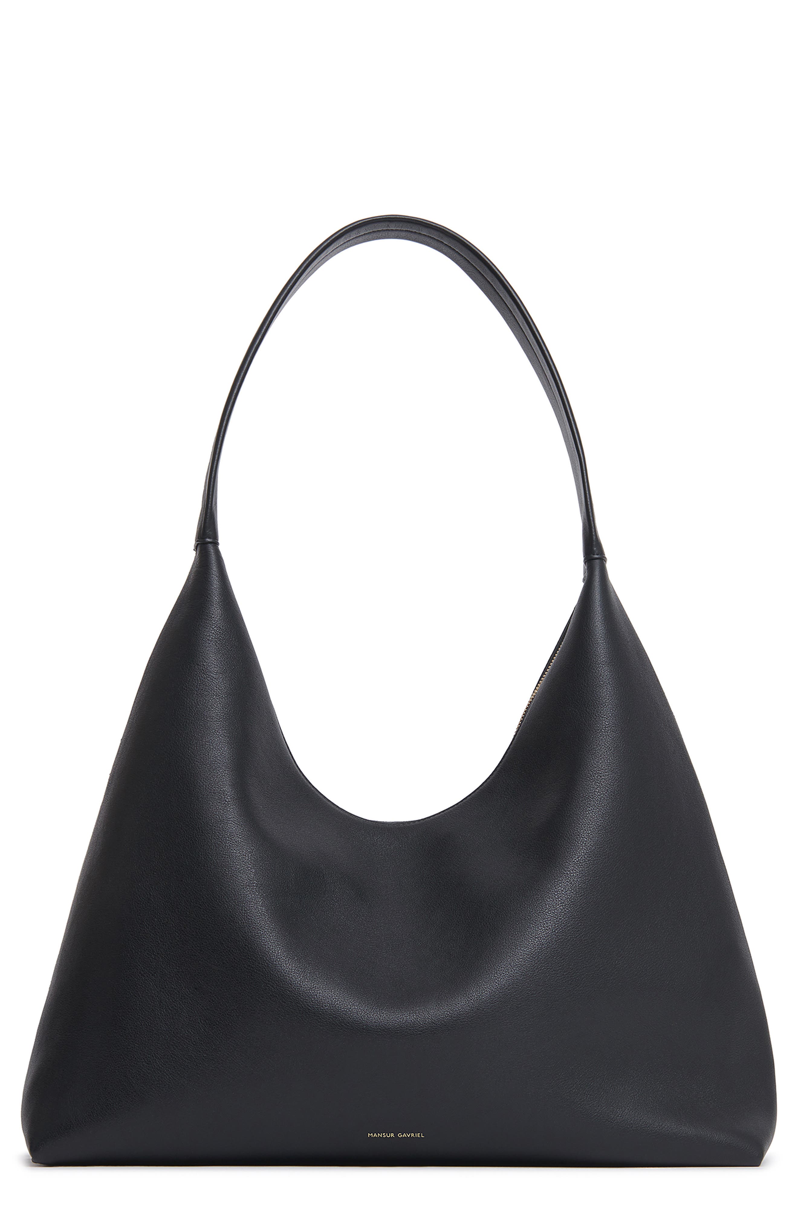 Mansur Gavriel Maxi Candy Leather Hobo Bag, Main, color, Black