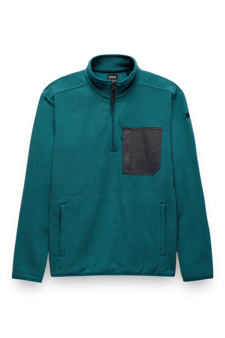 Stretch Zion Fleece Quarter Zip Pullover, Alternate, color, BLUE CORAL