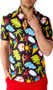 OppoSuits Tropical Thunder Stretch Short Sleeve Button-Up Shirt