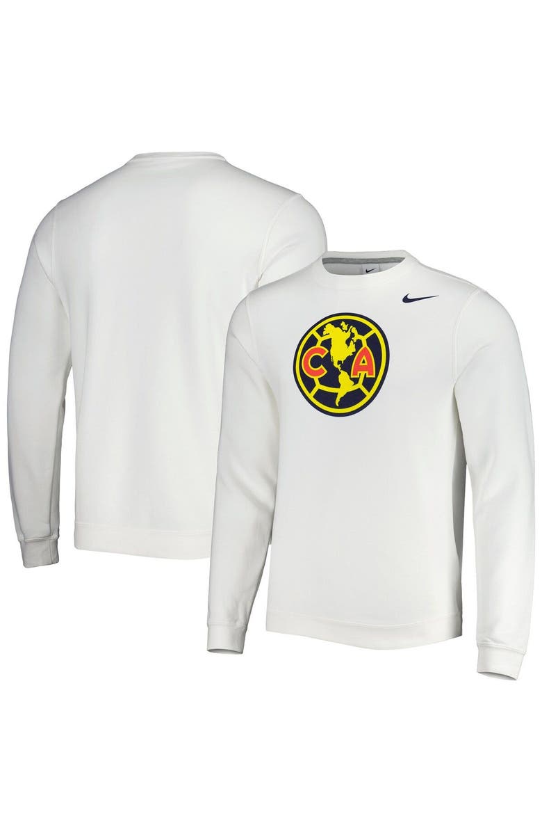 Nike Men's Nike White Club America Fleece Pullover Sweatshirt, Main, color,