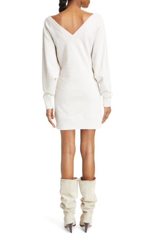 Isabel Marant Étoile Manuela Off-the-shoulder Sweatshirt Mini Dress In White
