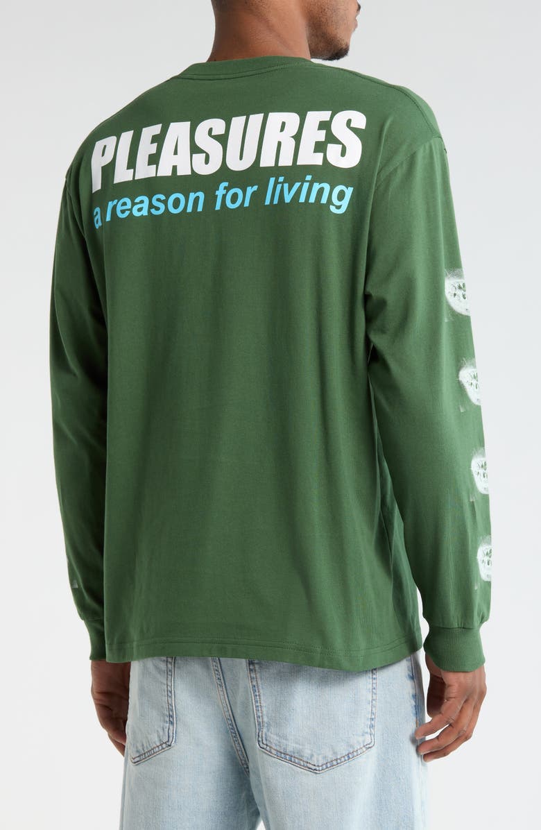 PLEASURES Decay Graphic Print Long Sleeve T-Shirt, Alternate, color, Forest