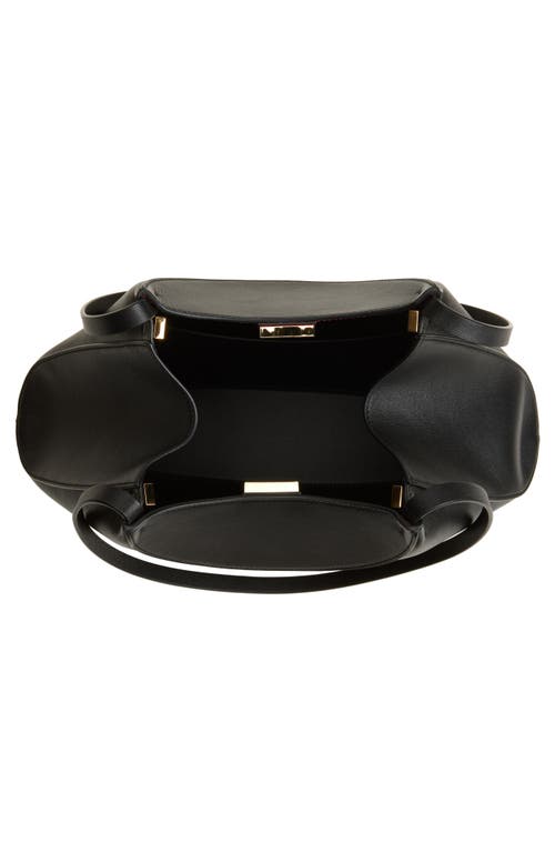 Givenchy Small Facet Leather Tote In Black