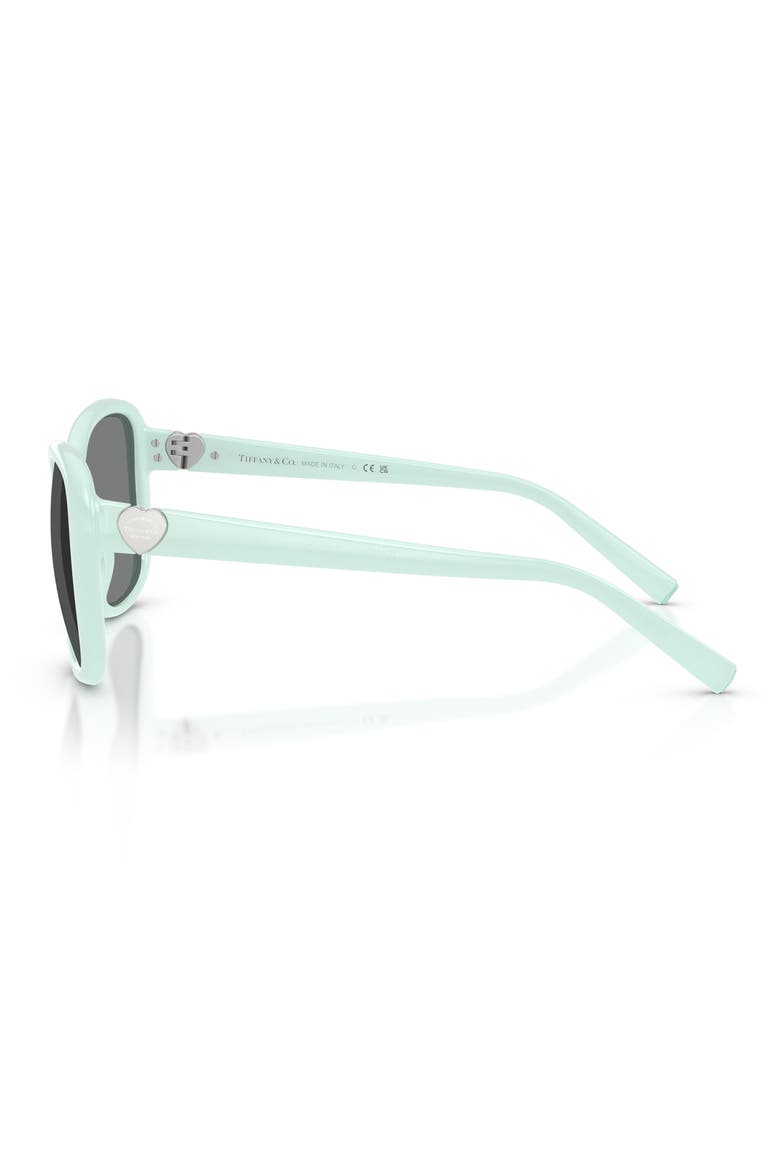 56mm Pillow Sunglasses, Alternate, color, TIFFANY BLUE / DARK GREY