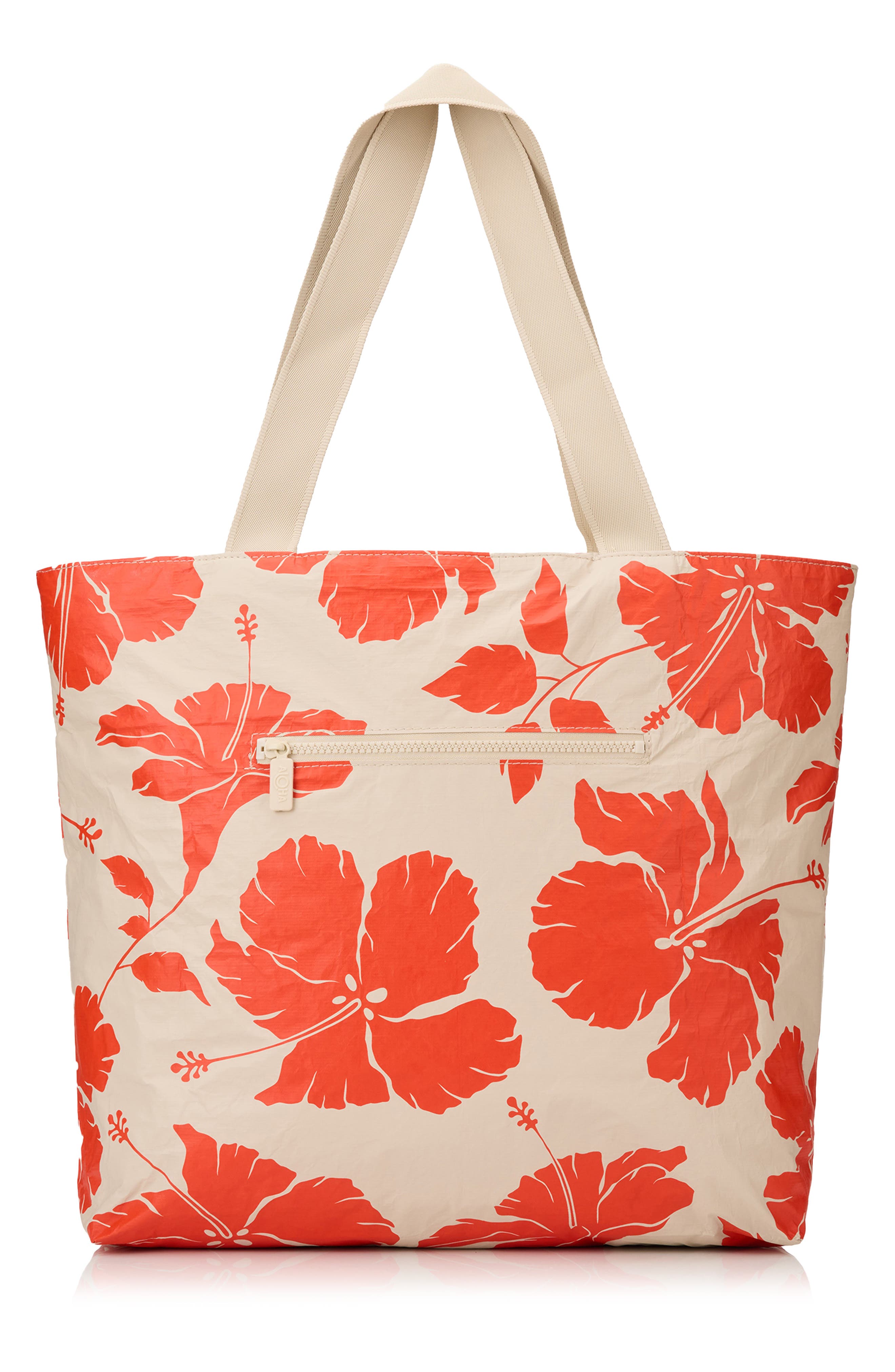 Aloha Collection Day Tripper Salina Water Resistant Tote, Main, color, Red Haute/ Sandstone