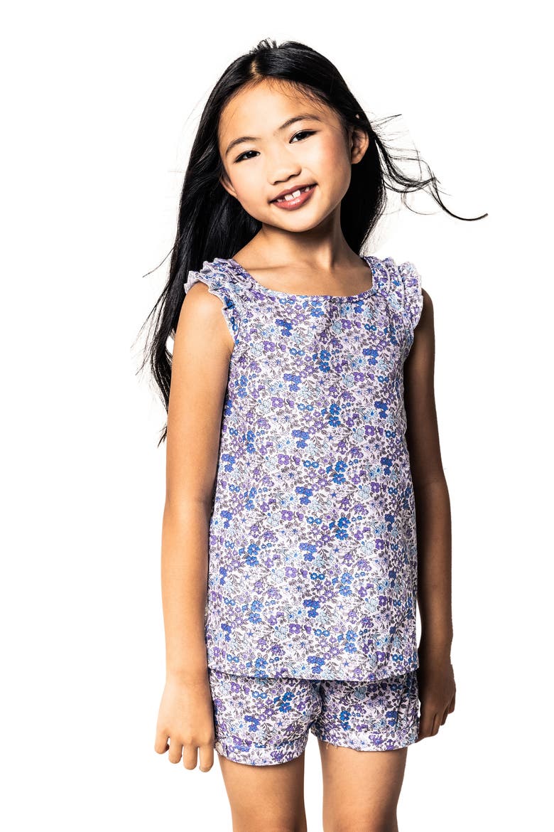 Kids' Fleur Dazur Amelie Floral Two-Piece Short Pajamas, Alternate, color, BLUE