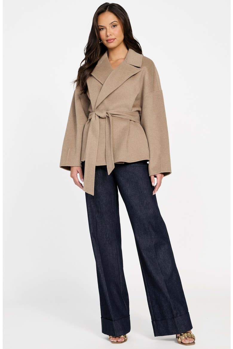 Ellla Wool Blend Wrap Coat, Alternate, color, BEIGE