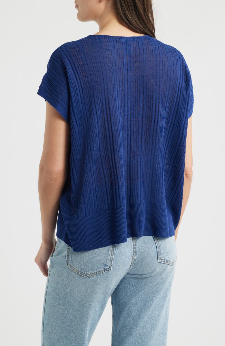 Eileen Fisher Variegated Rib Organic Cotton & Organic Linen Sweater, Alternate, color, Deep Dive