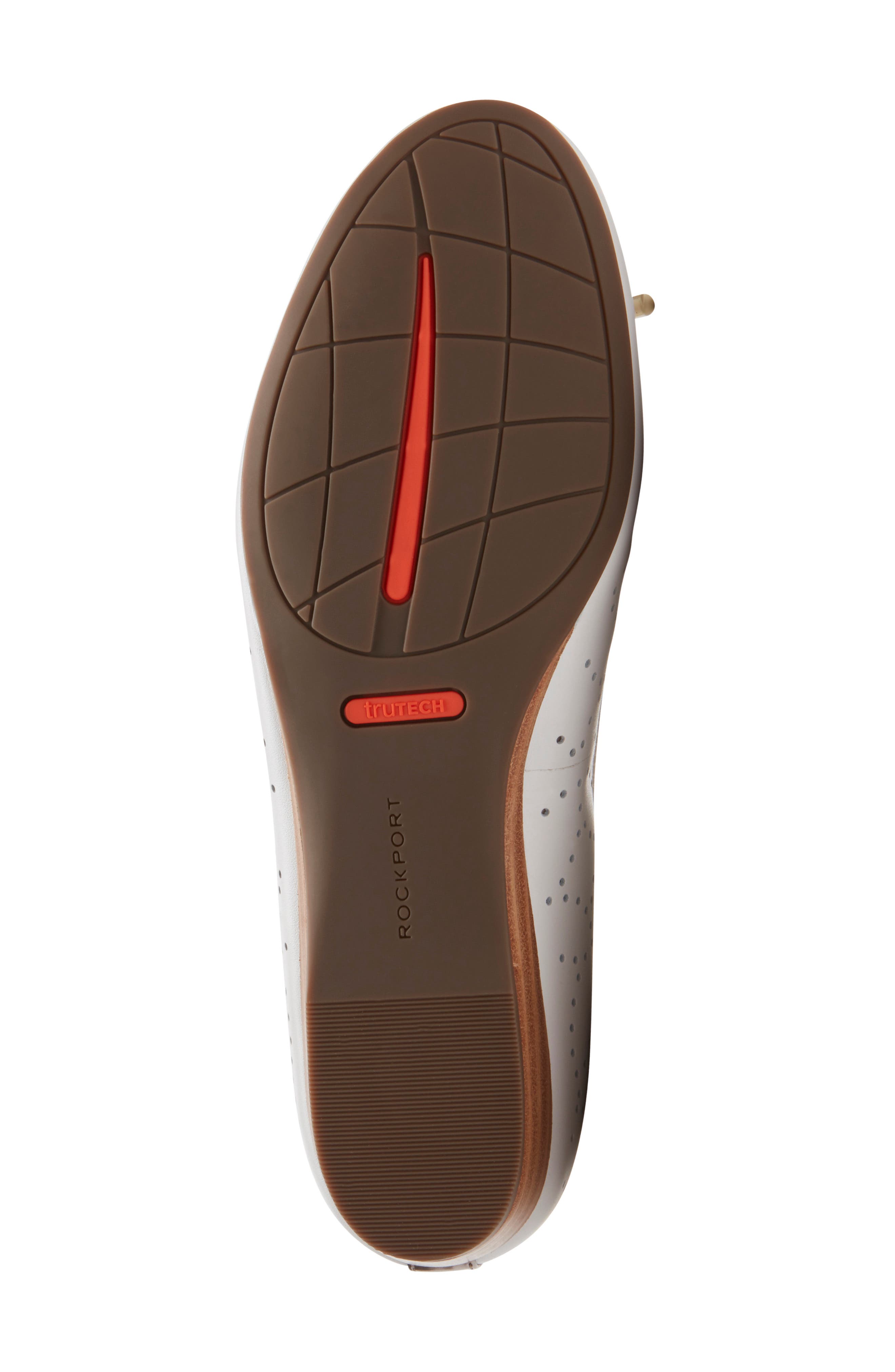 Shea Perforated Tie Flat, Alternate, color, WHITE LEATHER