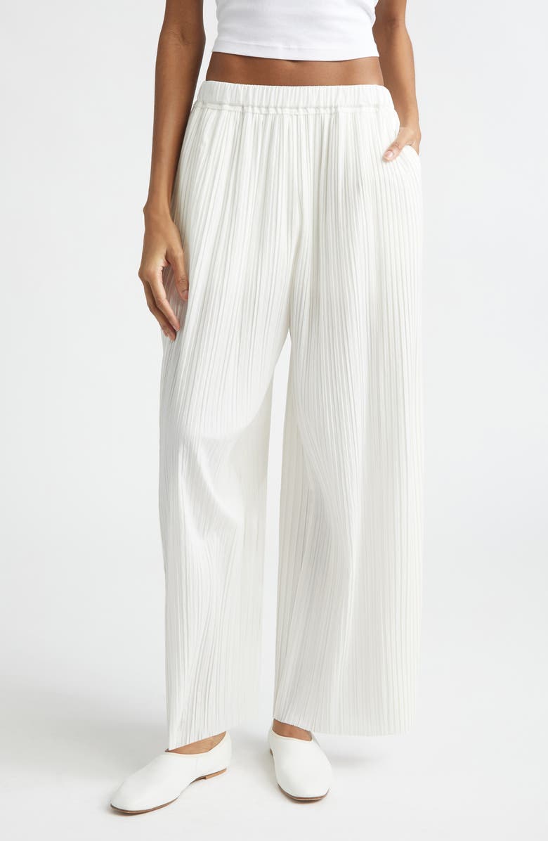 EENK Pleated Straight Leg Pants, Main, color, Ivory