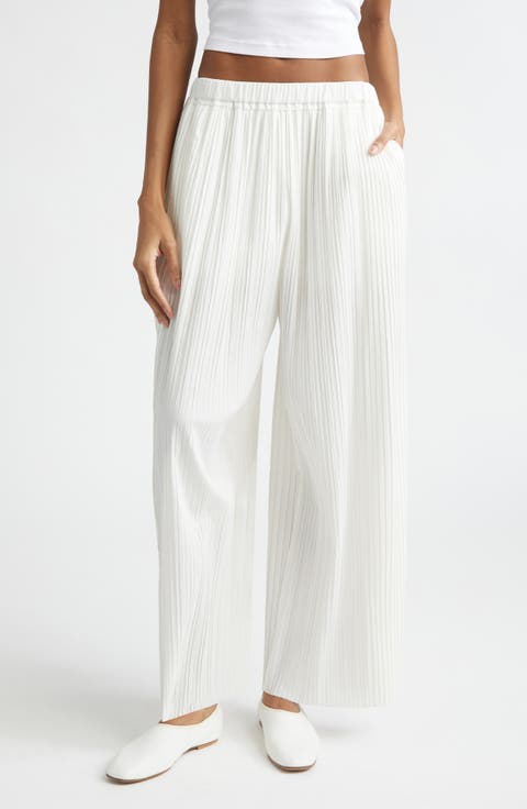 Pleated Straight Leg Pants