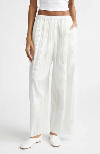 Pleated Straight Leg Pants
