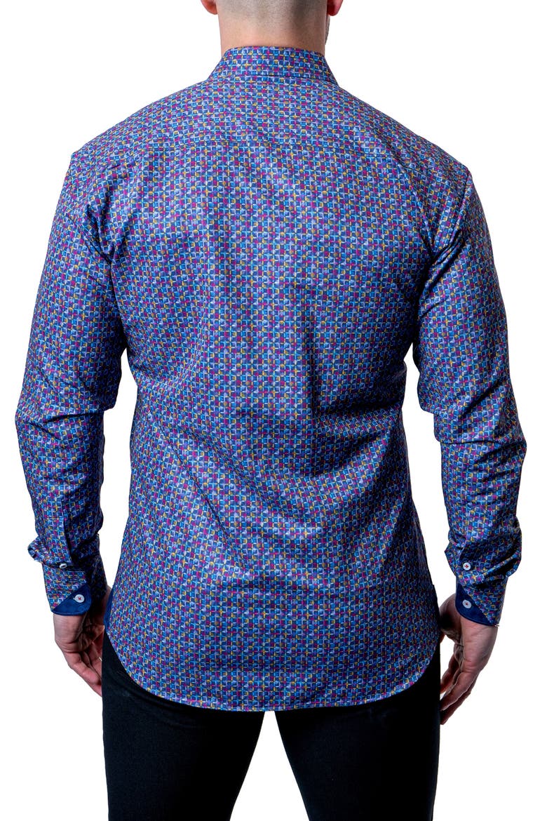 Einstein Check Mate Contemporary Fit Button-Up Shirt, Alternate, color, BLUE MULTI