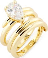 Covet Pear CZ Wrap Band Ring