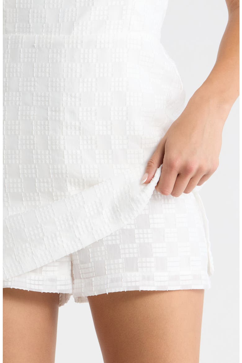 Keenan Floral Appliqué Cocktail Skort Romper, Alternate, color, WHITE