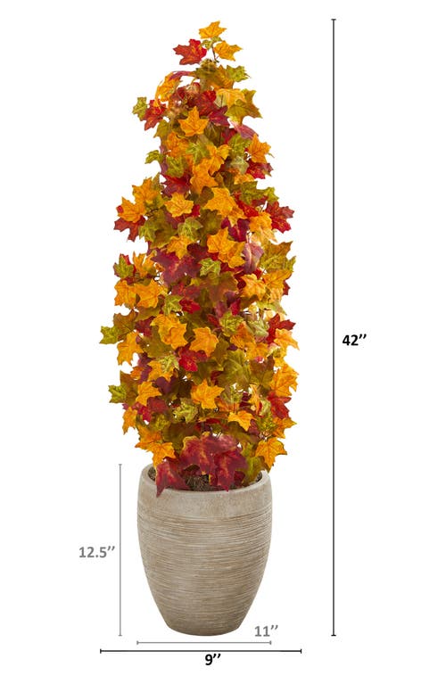 Nearly Natural 42in. Autumn Maple Artificial Tree In Sand Colored Planter In Multi