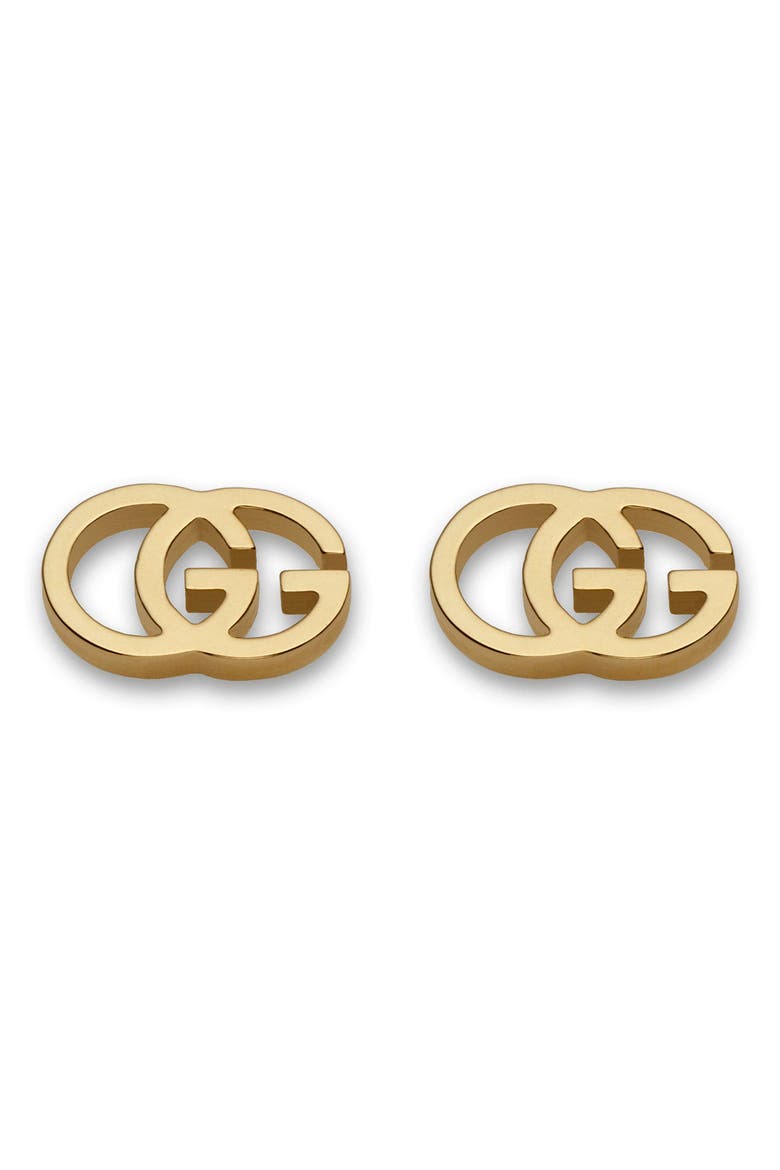 Double-G Stud Earrings, Main, color, YELLOW GOLD