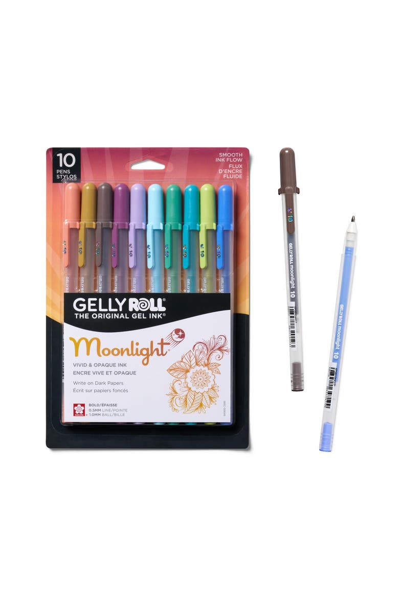 Gelly Roll Moonlight 10 Gel Pens, Assorted, Bold Line, 10 Pack., Main, color, Multicolor