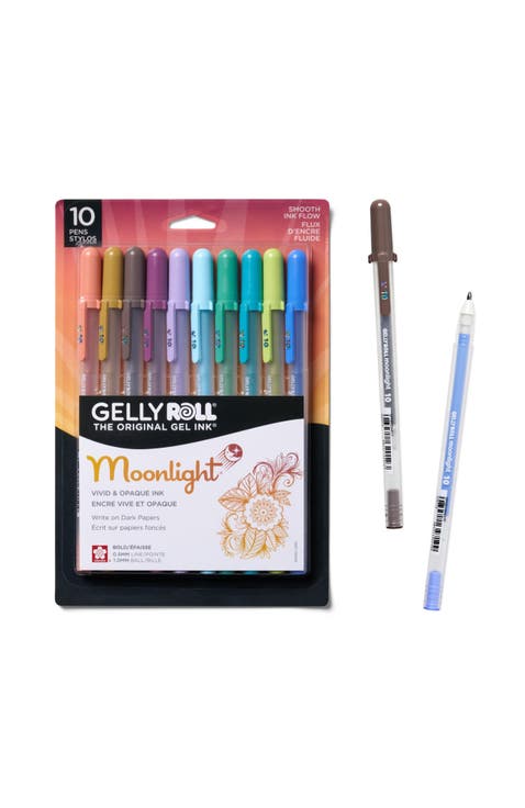 Gelly Roll Moonlight 10 Gel Pens, Assorted, Bold Line, 10 Pack.