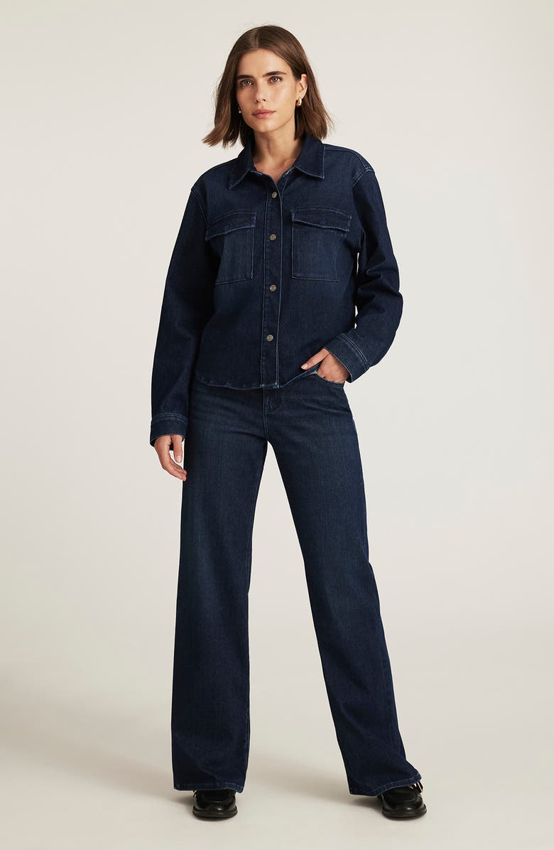 Mavi Jeans Tia Denim Shirt Jacket, Alternate, color, Dark Blue Move