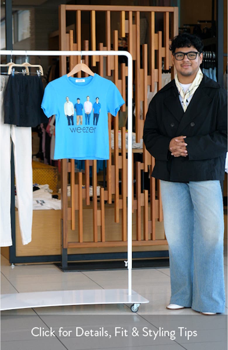 Weezer Blue Album Cotton Graphic T-Shirt, sales video thumbnail