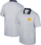 COLOSSEUM Men's Colosseum White/Black Michigan Wolverines Print Stripe Polo