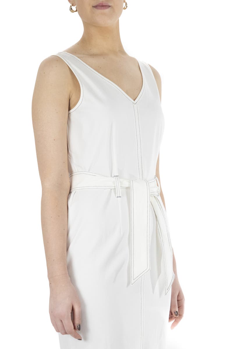 Nina Leonard Millennium Sleevess Belted Dress, Alternate, color,
