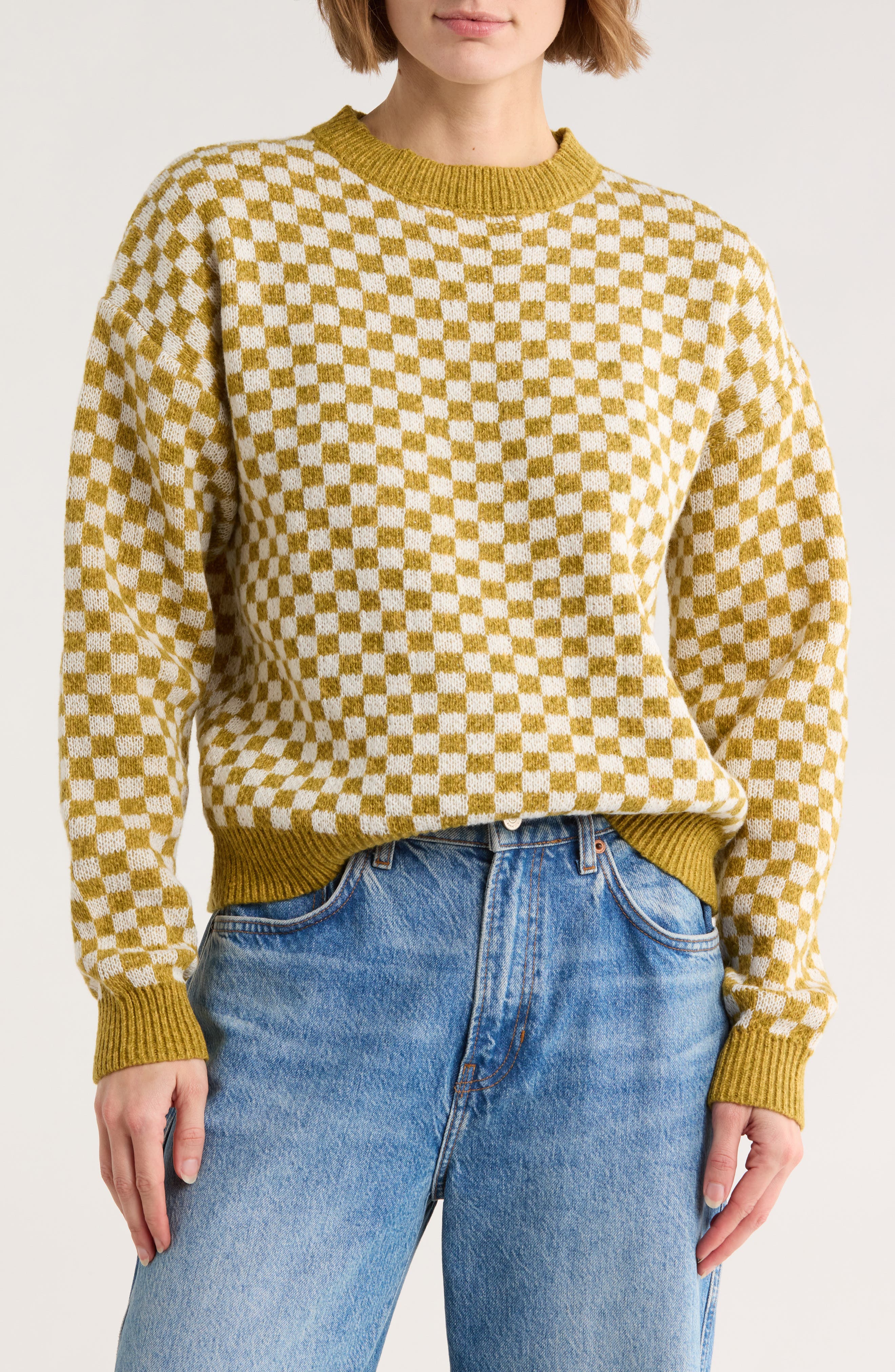 Motel Karu Check Knit Pullover Sweater