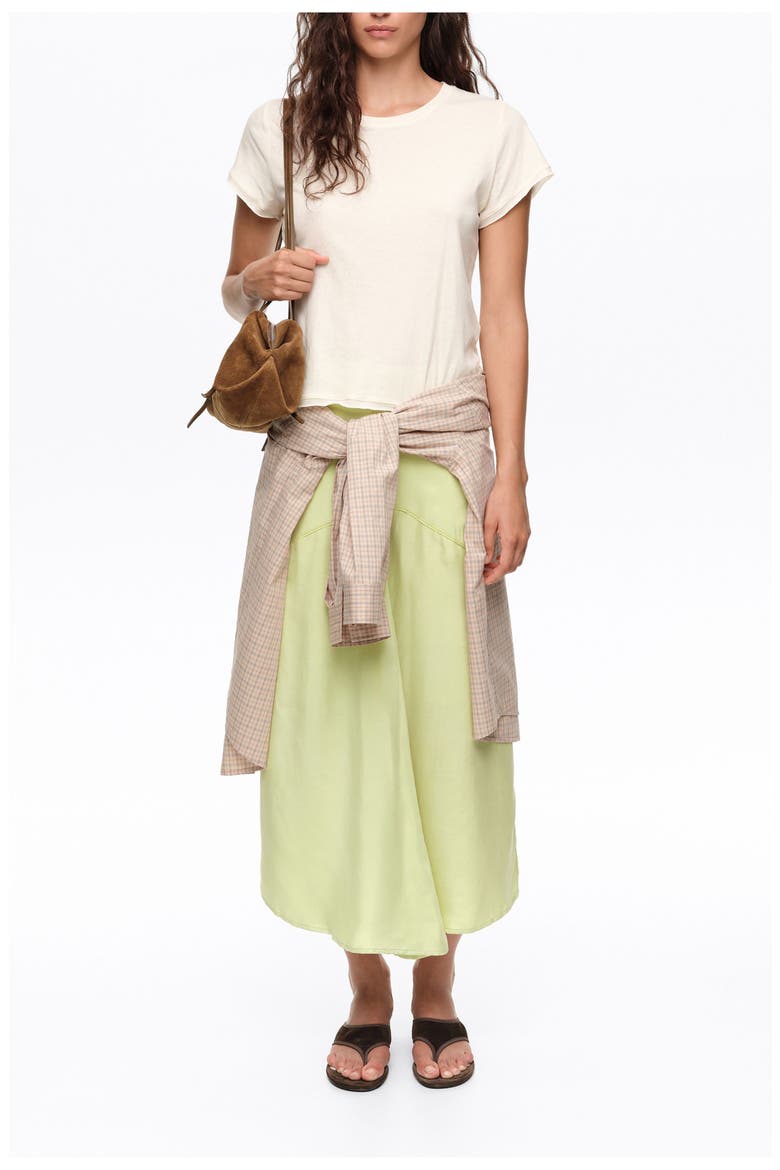 Lace A-Line Midi Skirt, Alternate, color, LIME