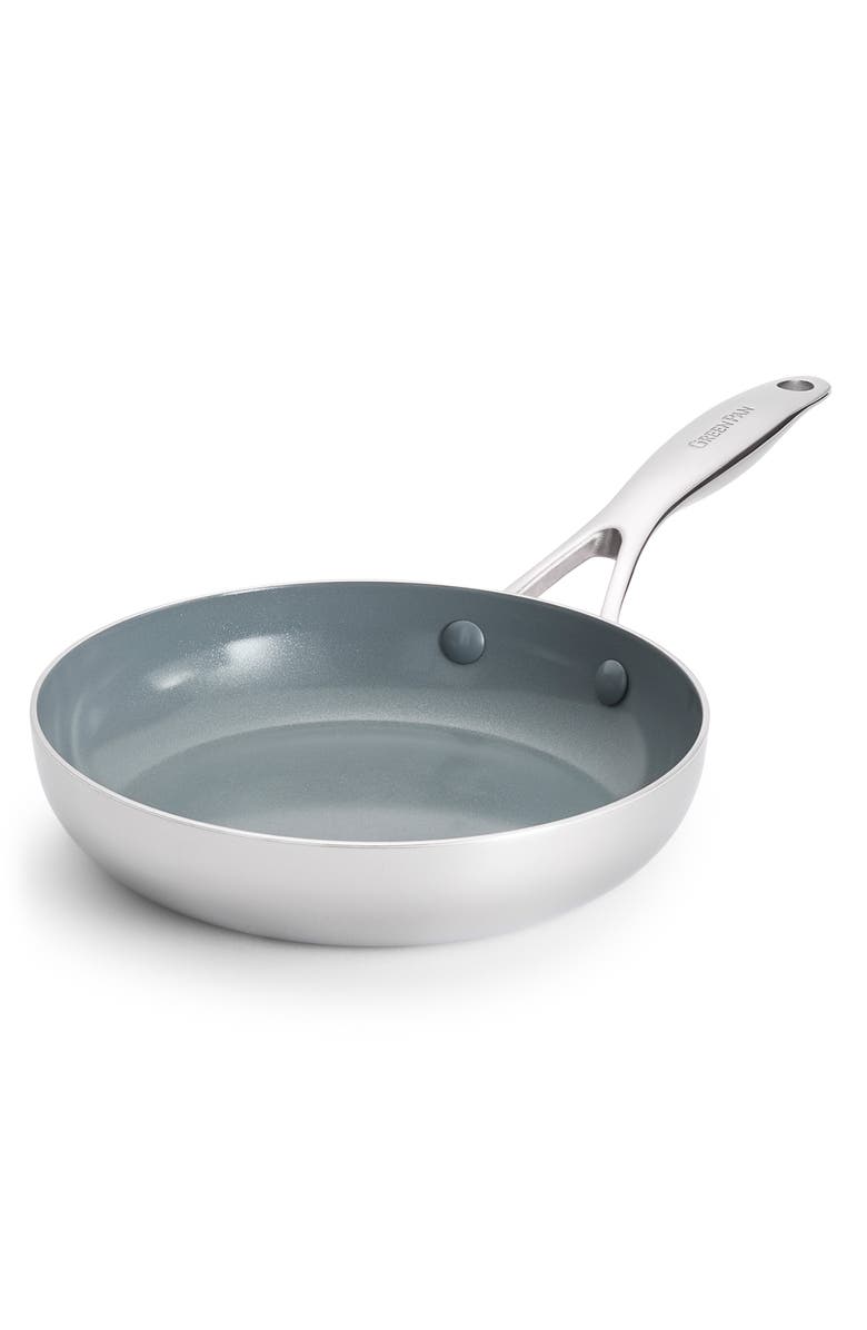 GreenPan Valencia Stainless Steel Nonstick Frying Pan, Main, color, Stainless Steel