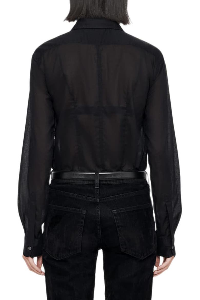 Simone Point Collar Shirt, Alternate, color, BLACK