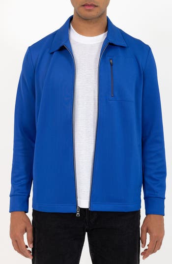 Pino By Pinoporte Zip-up Overshirt Jacket In Blue