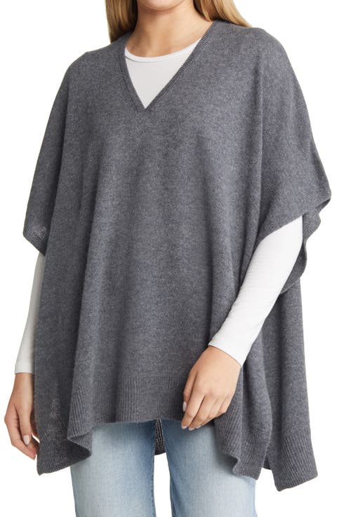 V-Neck Wool & Cashmere Poncho
