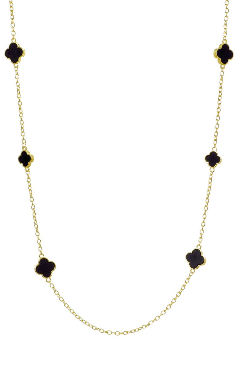 Adornia Enamel Clover Station Necklace, Main, color, 