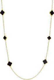 Adornia Enamel Clover Station Necklace